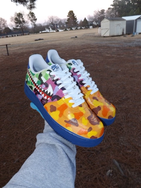 Air force 1 bape custom Clearance